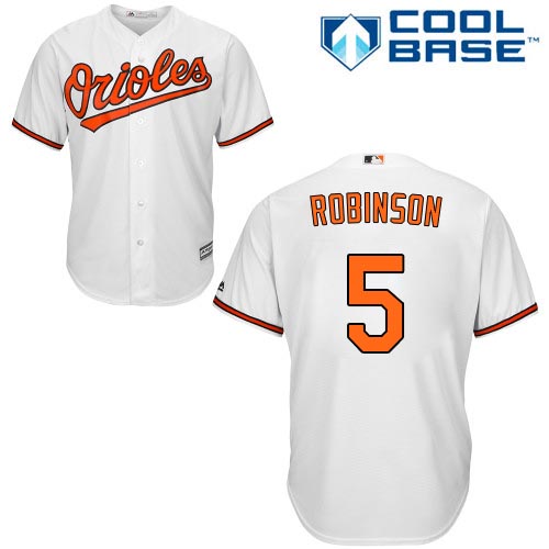 Orioles #5 Brooks Robinson White Cool Base Stitched Youth MLB Jersey
